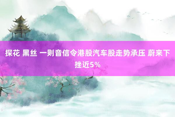 探花 黑丝 一则音信令港股汽车股走势承压 蔚来下挫近5%
