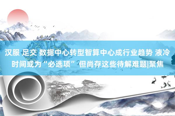 汉服 足交 数据中心转型智算中心成行业趋势 液冷时间或为“必选项” 但尚存这些待解难题|聚焦
