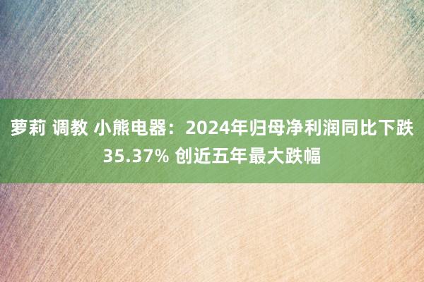 萝莉 调教 小熊电器：2024年归母净利润同比下跌35.37% 创近五年最大跌幅