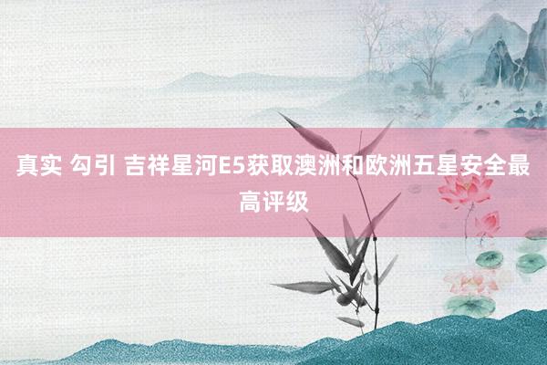 真实 勾引 吉祥星河E5获取澳洲和欧洲五星安全最高评级